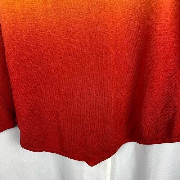 Gold to red ombré sweater orange asymmetrical soft dip dye sunset - Picture 3 of 4